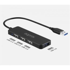 APPROX USB HUB - USB3.0 (3db USB2.0, 1db USB3.0) Fekete