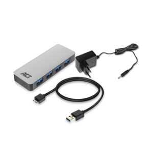 ACT AC6120 USB Hub 3.2 4 Ports -töltővel