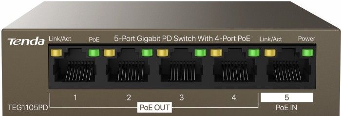 Tenda TEG1105PD 5-Port Gigabit Switch /4-Port PoE