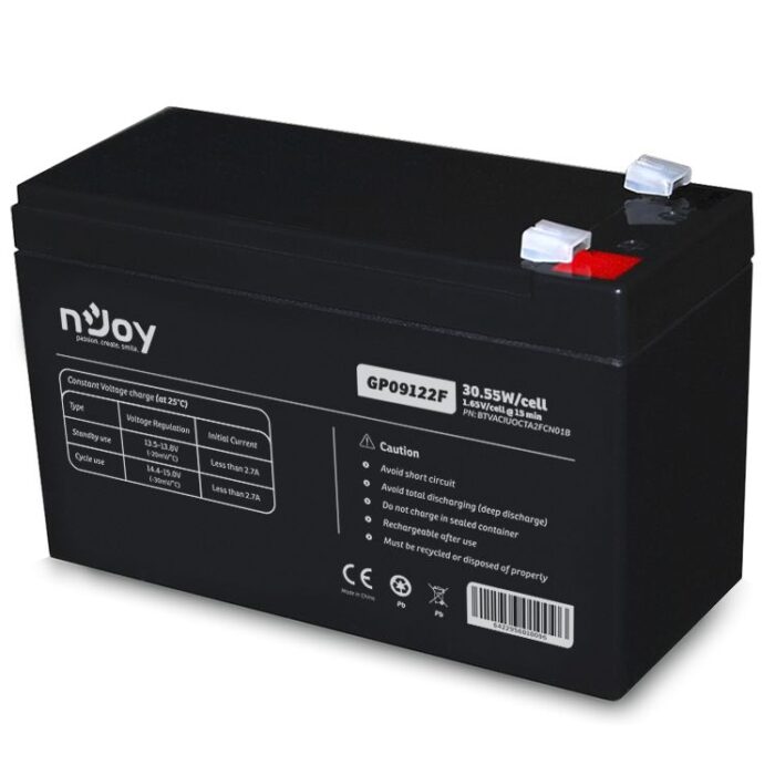 Njoy 12V/9Ah szünetmentes AGM akkumulátor 1db/csomag Njoy 12V/9Ah szünetmentes AGM akkumulátor 1db/csomag