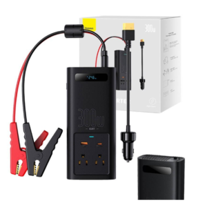Baseus autós inverter 300W, 220V, CN / EU Fekete