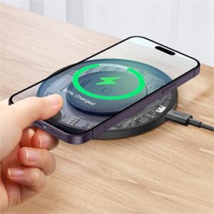 Baseus Simple 2 vezeték nélküli töltő 15W, fekete + 24W USB Type-C, 1m kábel